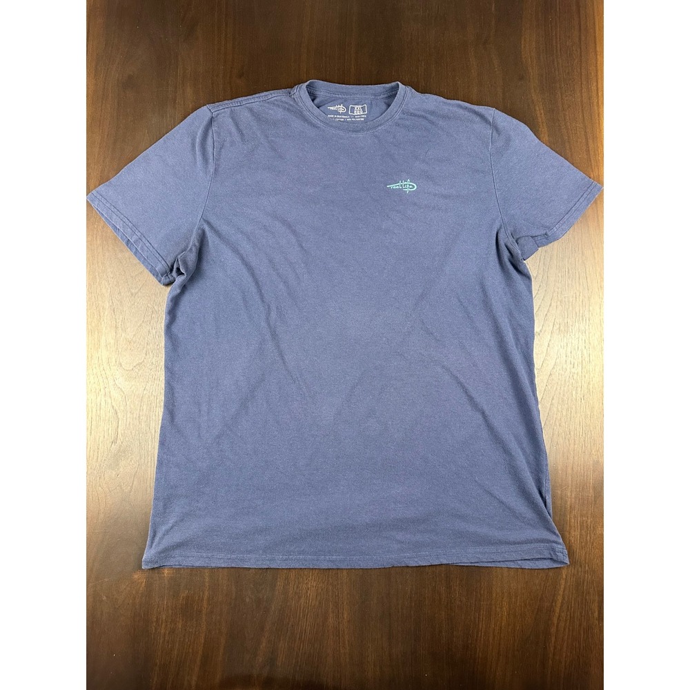 Reel Life Mens XXL T-Shirt Blue Short Sleeve Ocean Wave Graphic Tee RN174945